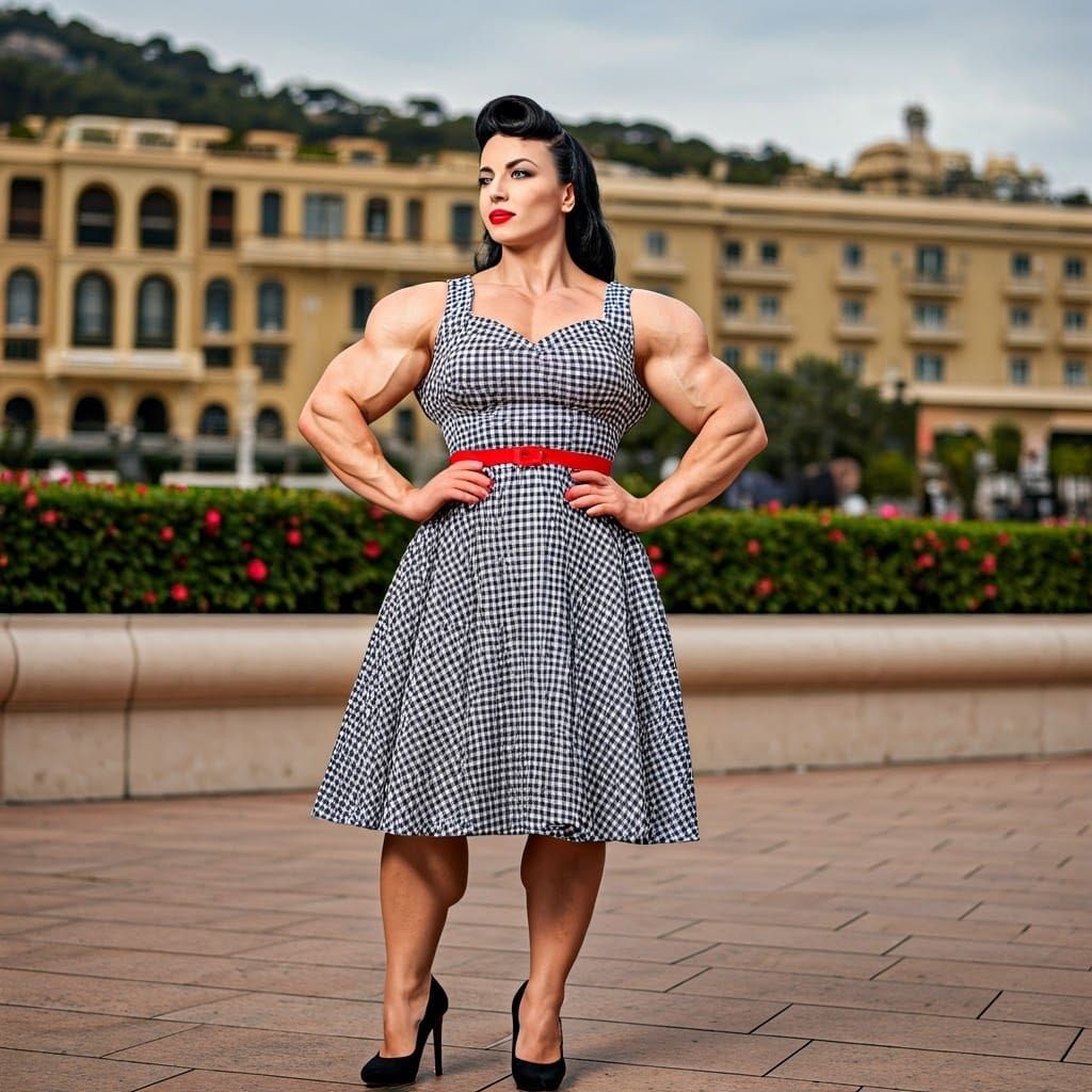 Vintage Glamour Bodybuilder in Monte Carlo