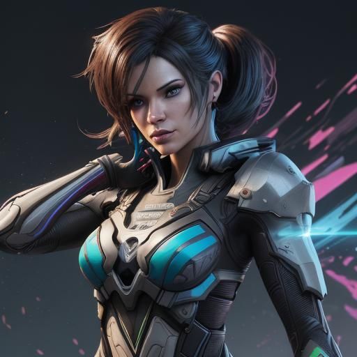 Nintendo Switch Girl: Graffiti Cyberpunk Art