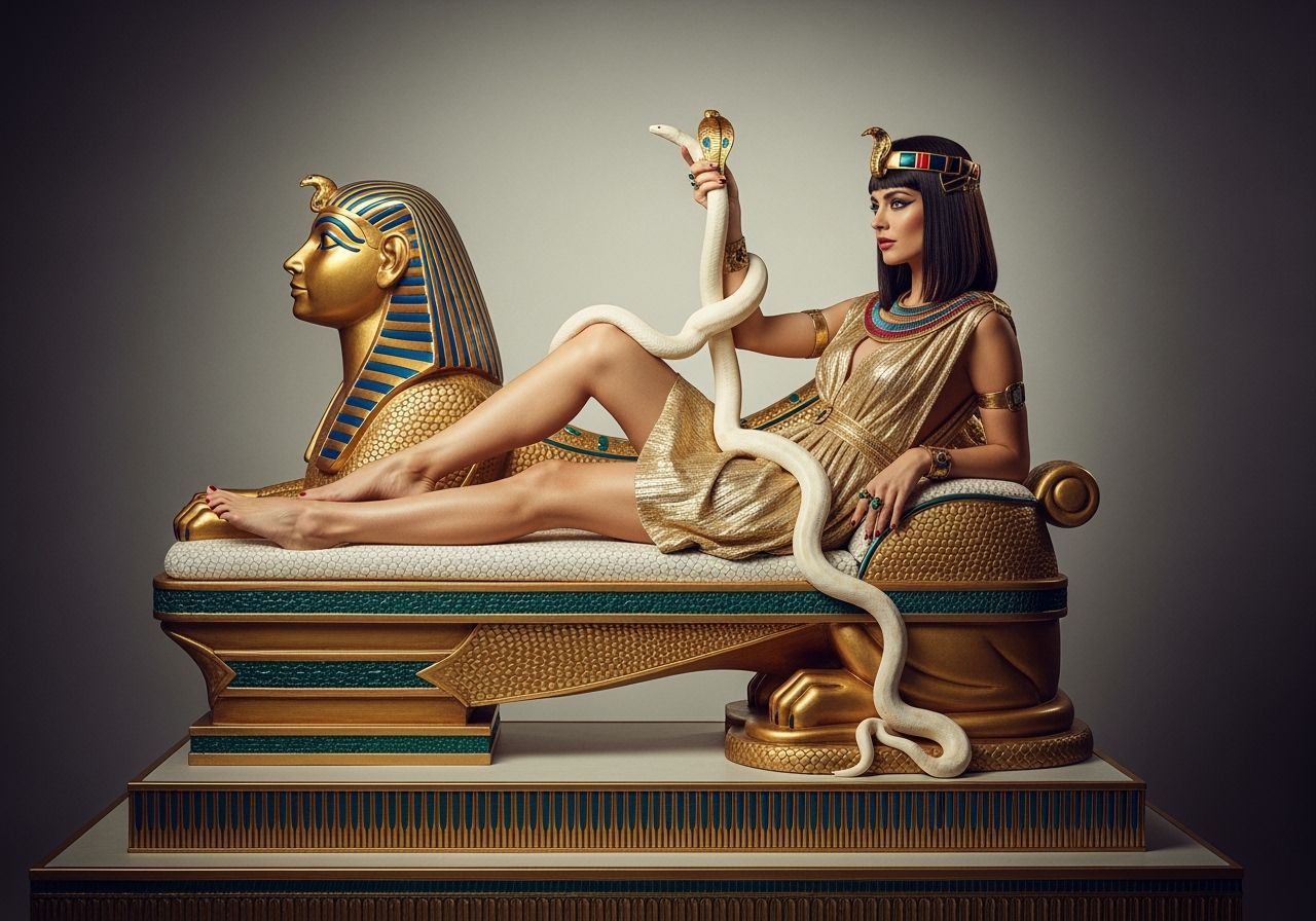 Egyptian Queen with Snake in Photorealistic Style