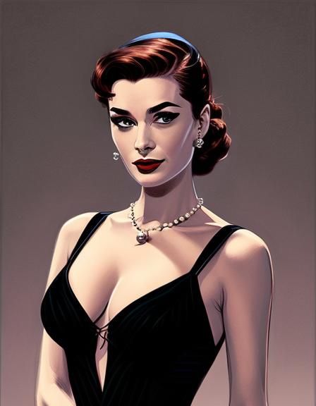 1950s Style Portrait of a Young Woman