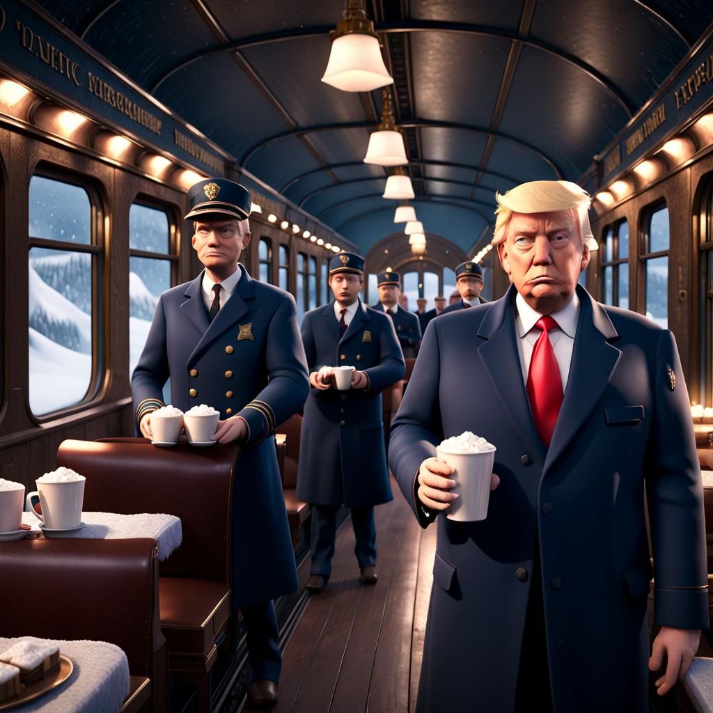 Donald Trump on the Polar Express in 3D