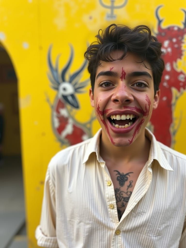 Ethereal Vampire Portrait in a Dark, Moonlit Landscape