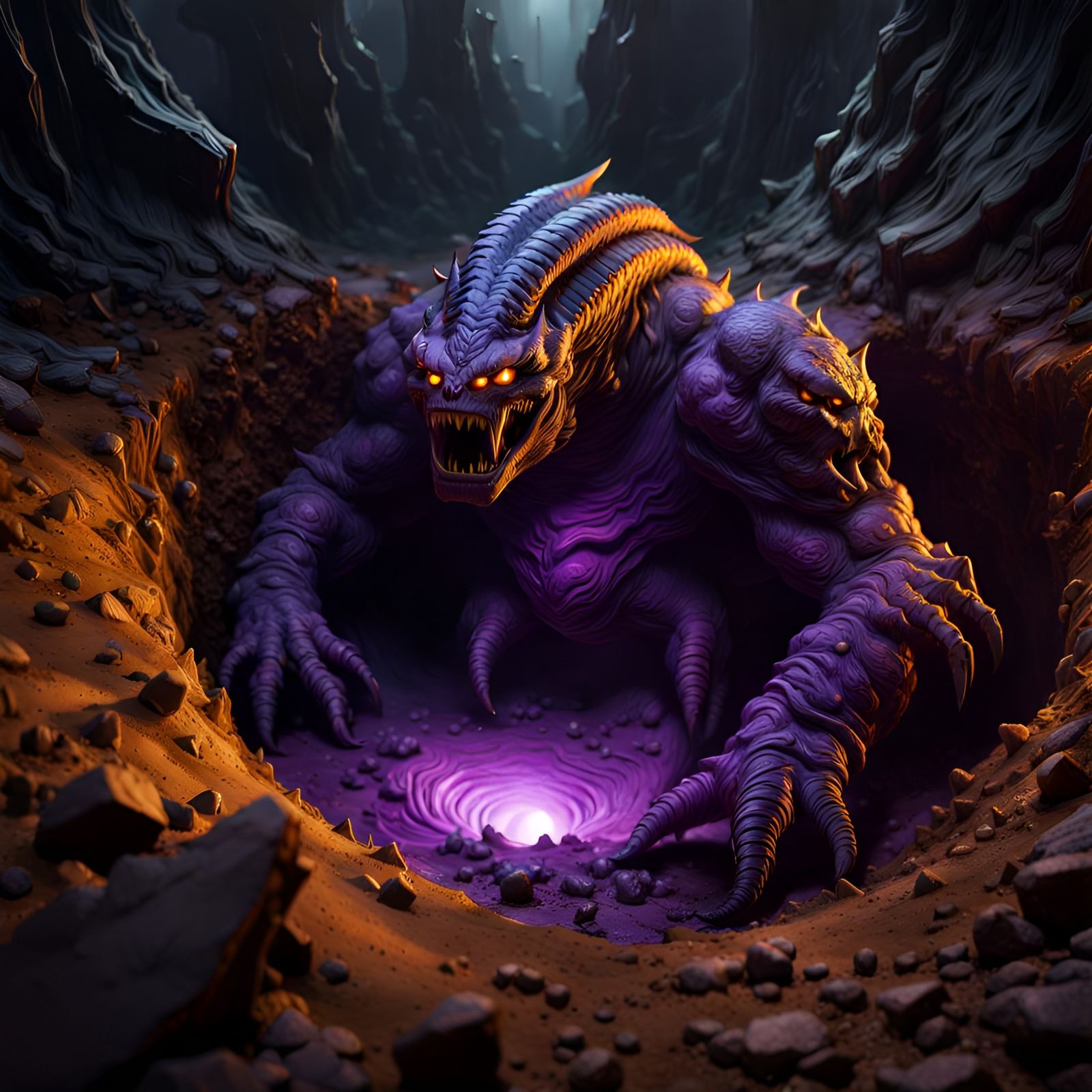 Earth Golem Emerges: Dark Fantasy Concept Art