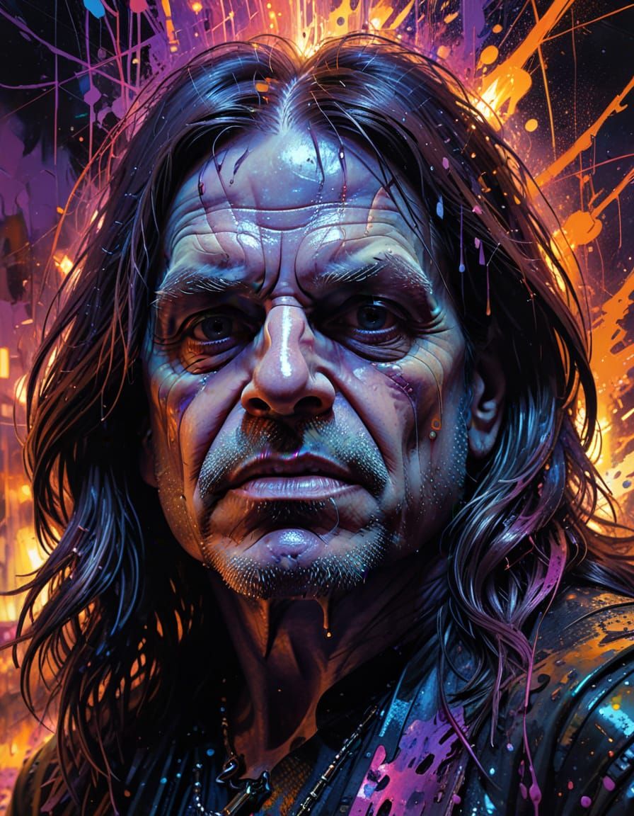 Distorted Glitch Art Portrait of Black Sabbath