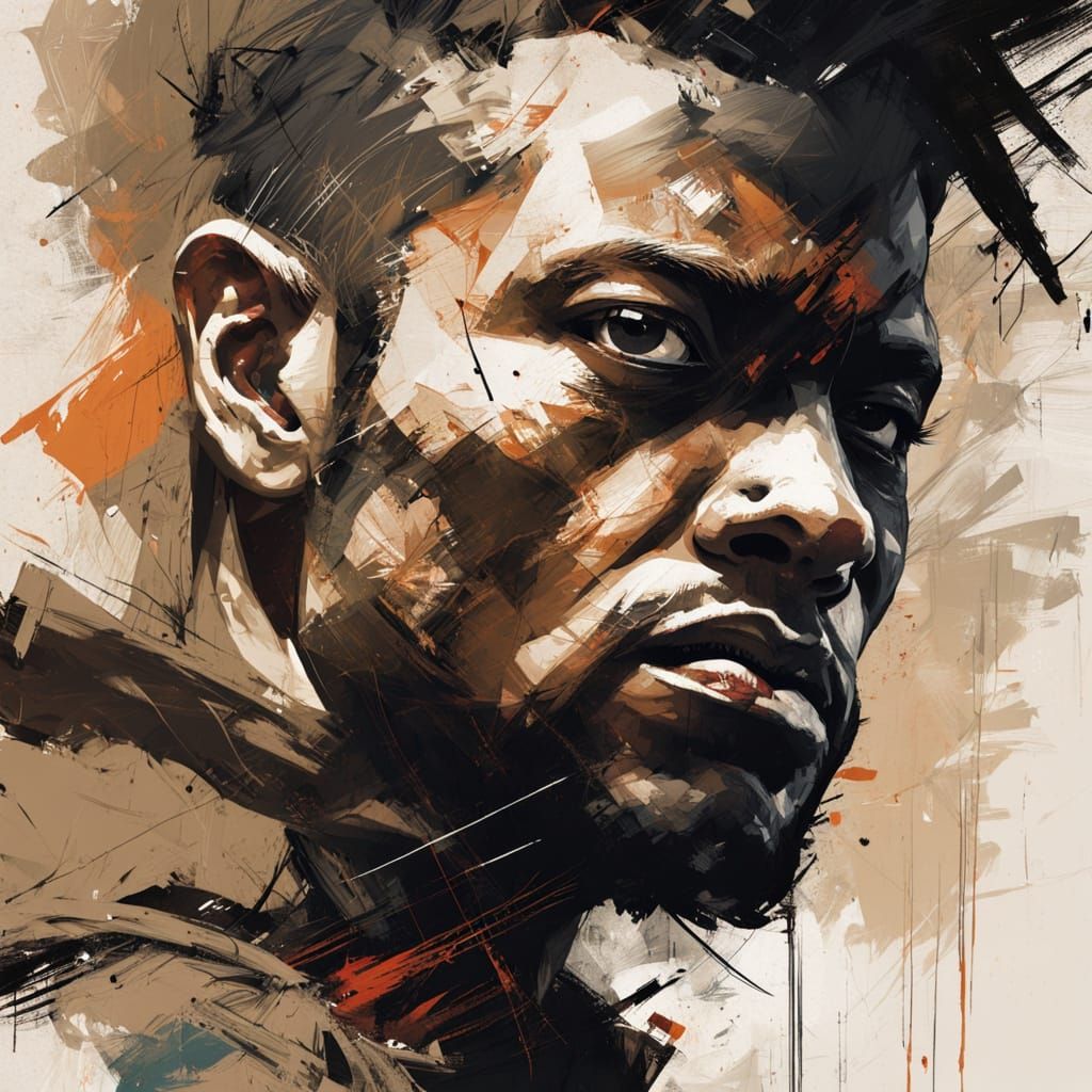 Sand Karate Fighter in Gouache Style