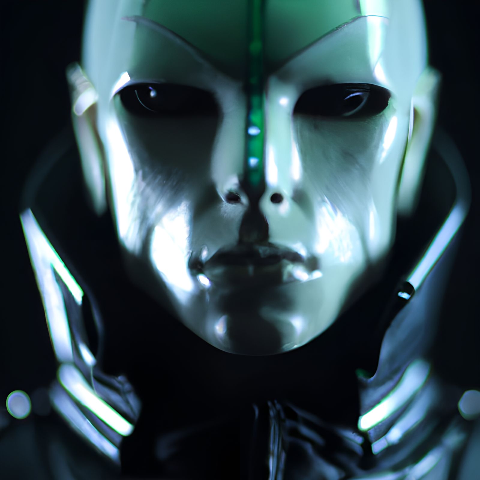 Handsome Android Portrait with Bokeh Lighting