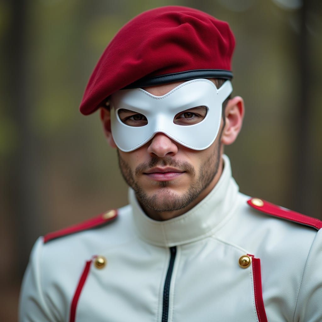 Teenage Hero in White Suit with Red Accents