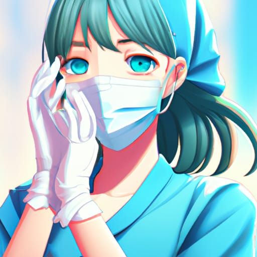 Surgical Nurse Illustration in Studio Ghibli Anime Style