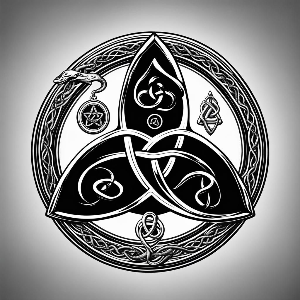 Triquetra Snake Logo in Black and White
