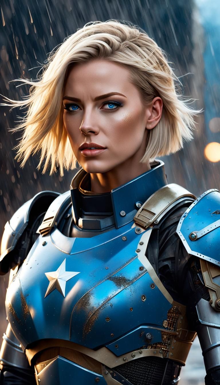 Sci-Fi Mech Knight Portrait in Hyperrealism