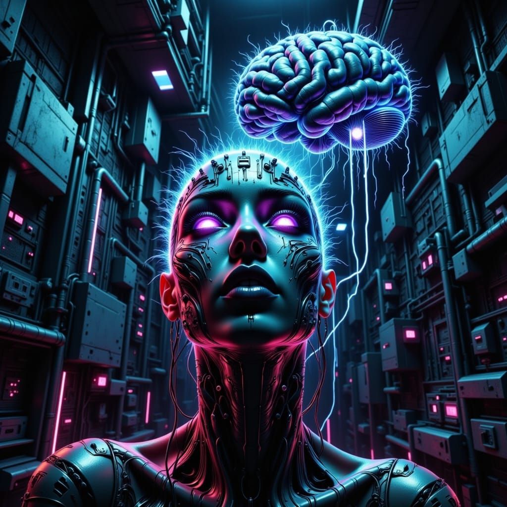 Cyberpunk Neural Network Nightmare in Distressed Hifi