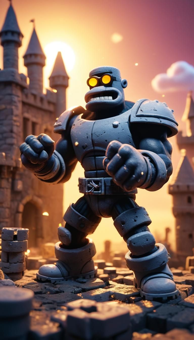 Tiny Builds Castle in Cyber Noir Style