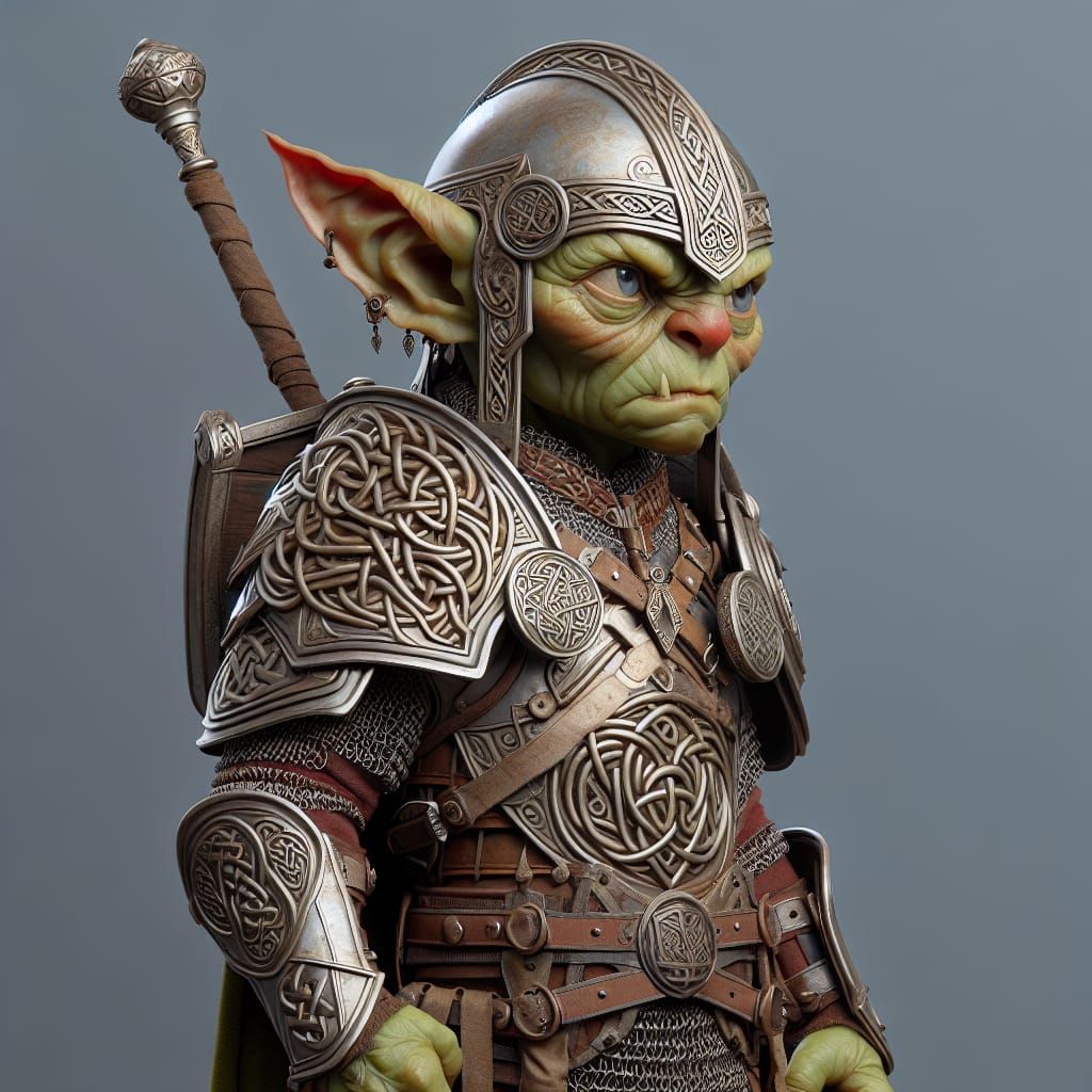 Celtic Goblin Warrior in Detailed 3D Rendering