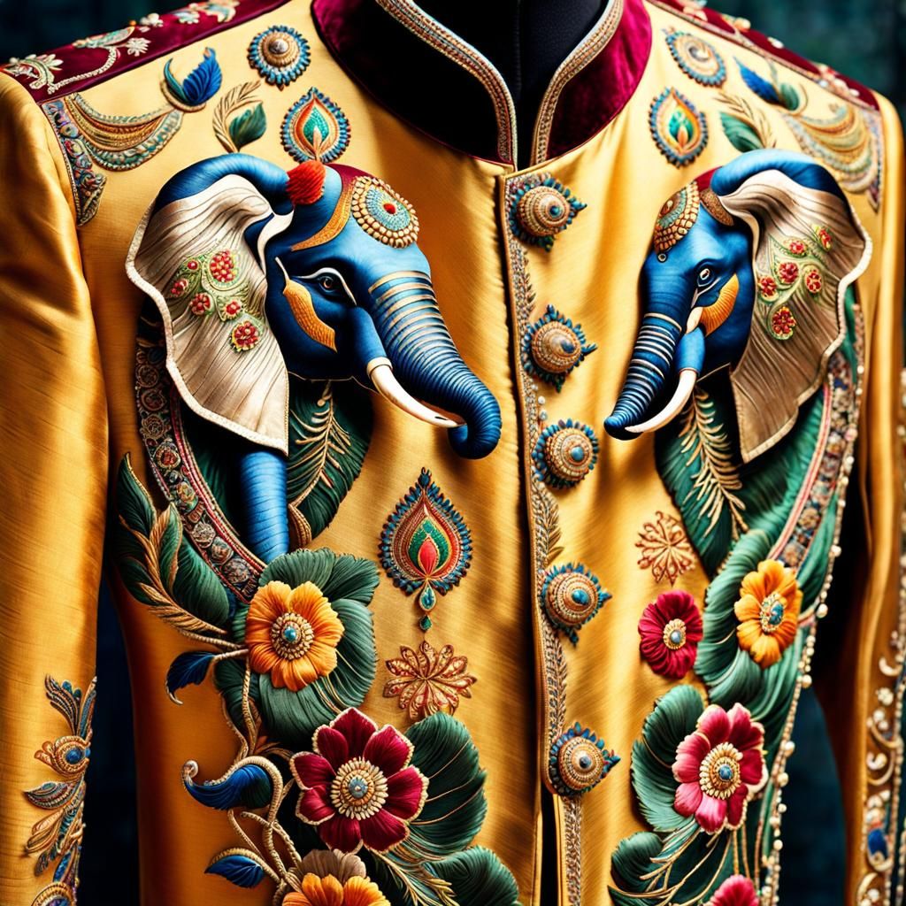 Sherwani Jacket with Mandarin Collar