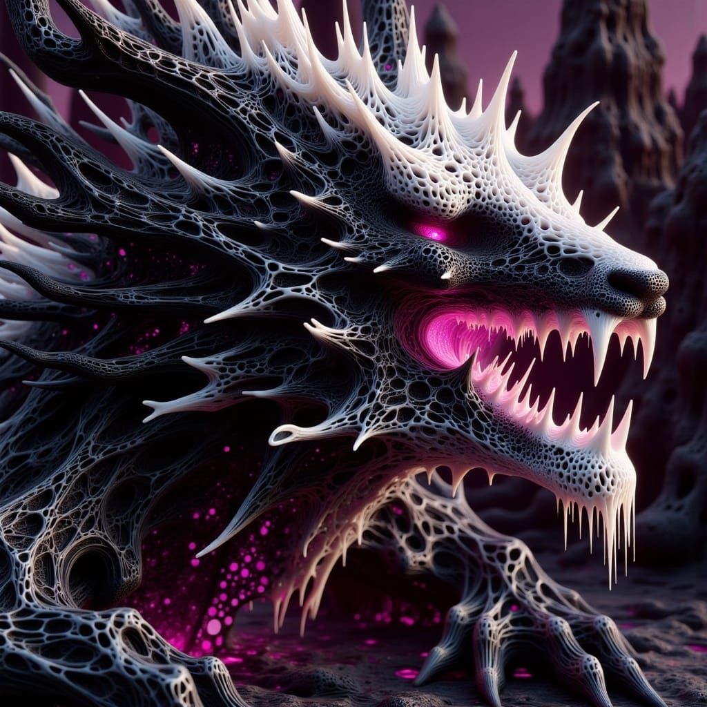 Dark Fantasy Concept Art with Intricate Textures