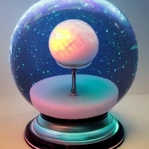 Nested Snow Globes in Synthwave Neon Style
