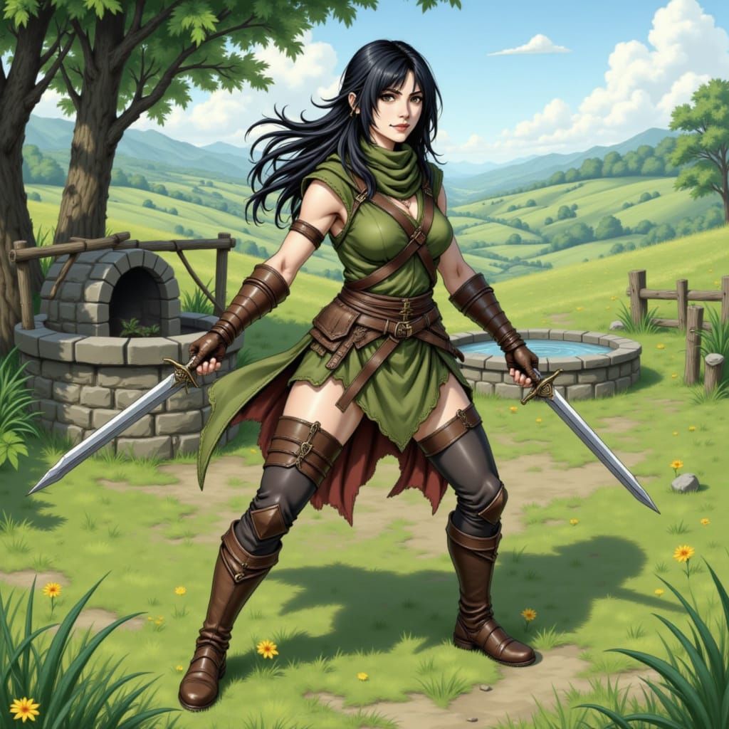 Anime-Style Vinneth on the Village Green