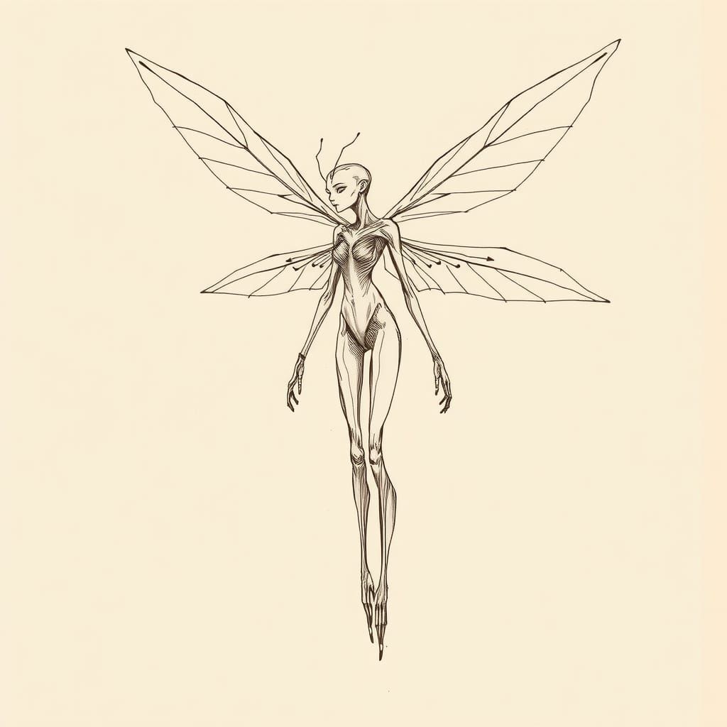 Fairy Sketch in Gothic Romantic Style