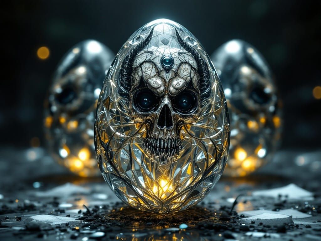 Dark Gothic Horror Easter Eggs in Intricate Glass Art