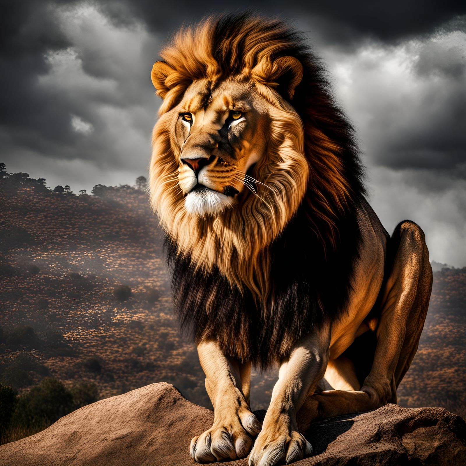 Hyperrealistic Lion of Judah in Sharp Focus