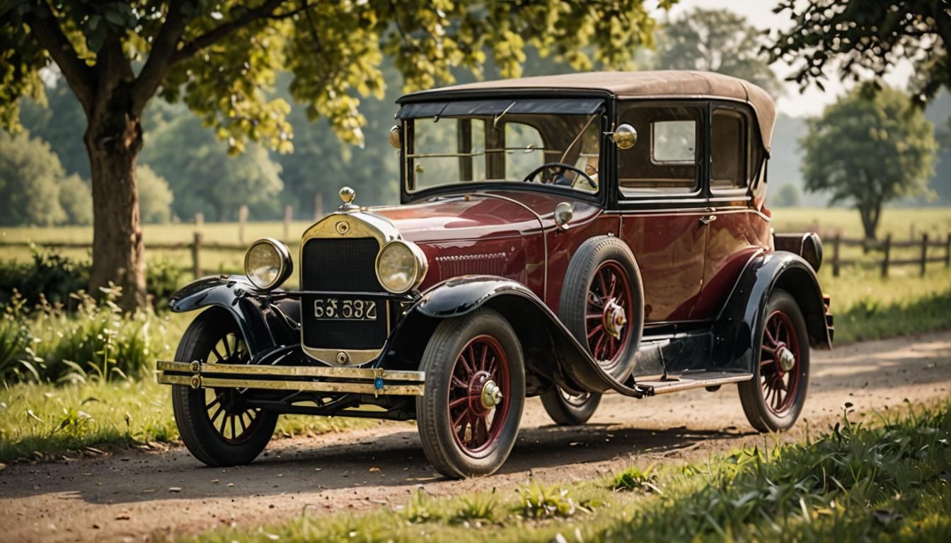 Antique Car in Countryside: Professional Photography