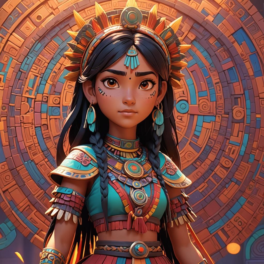 Anime Manga Girl Xochitl in 3D Digital Art