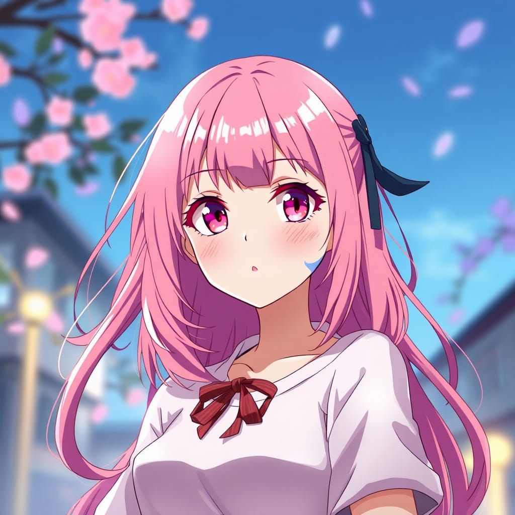 Pink-Themed Anime Girl in Studio Trigger Style