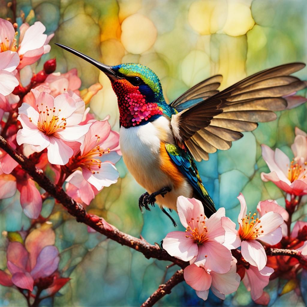 Art Brut Stained Glass Digital Illustration