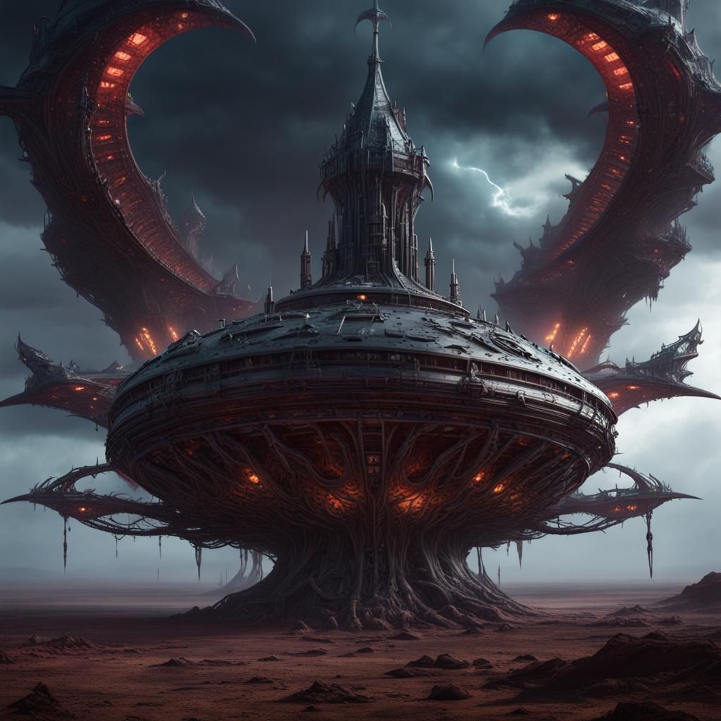 Demonic Alien Mothership Concept Art