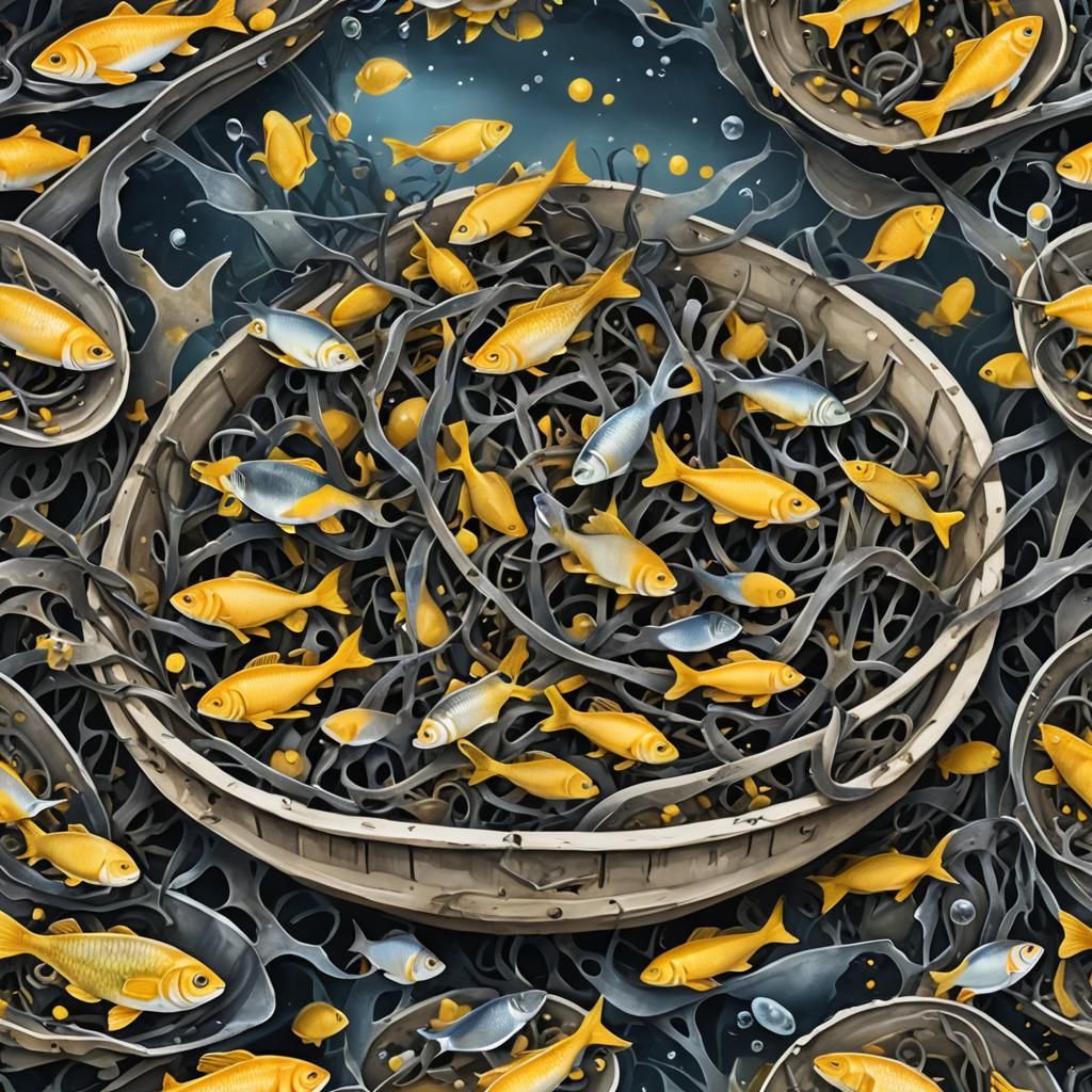 Underwater Shipwreck Illustration in Oil Paint Style