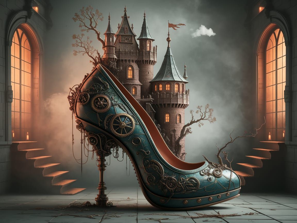Steampunk Castle Transforms from Elegant Shoe