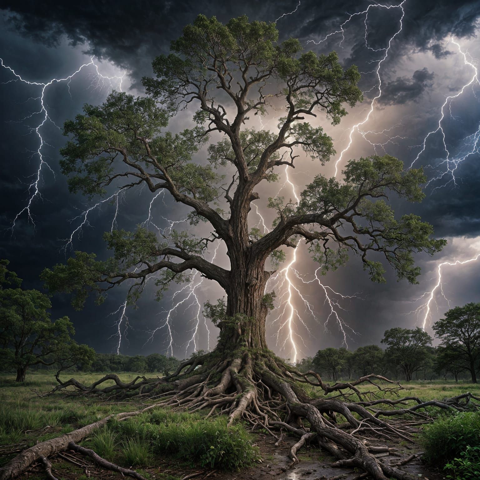 Powerful Storm Unleashes Fury on Ancient Oak