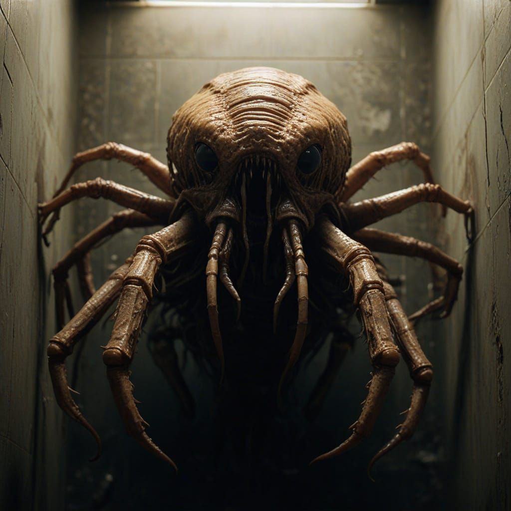 Twisted Facehugger Horror Emerges from Murky Depths