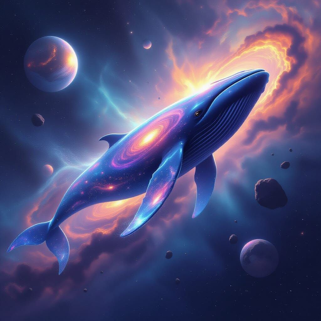 Spectral Whale Breaching From Cosmic Nebula