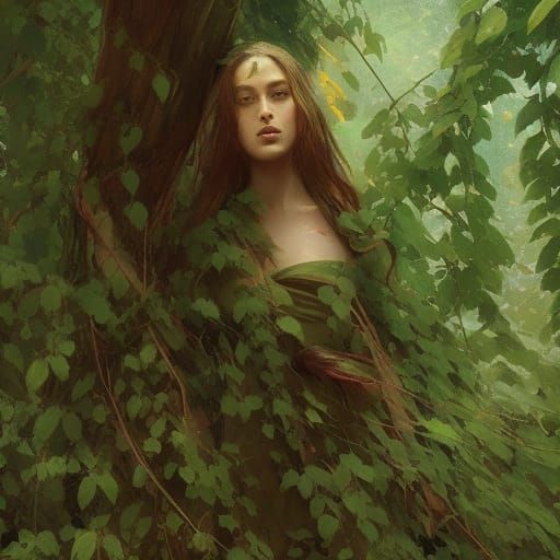 Woman trapped in vines