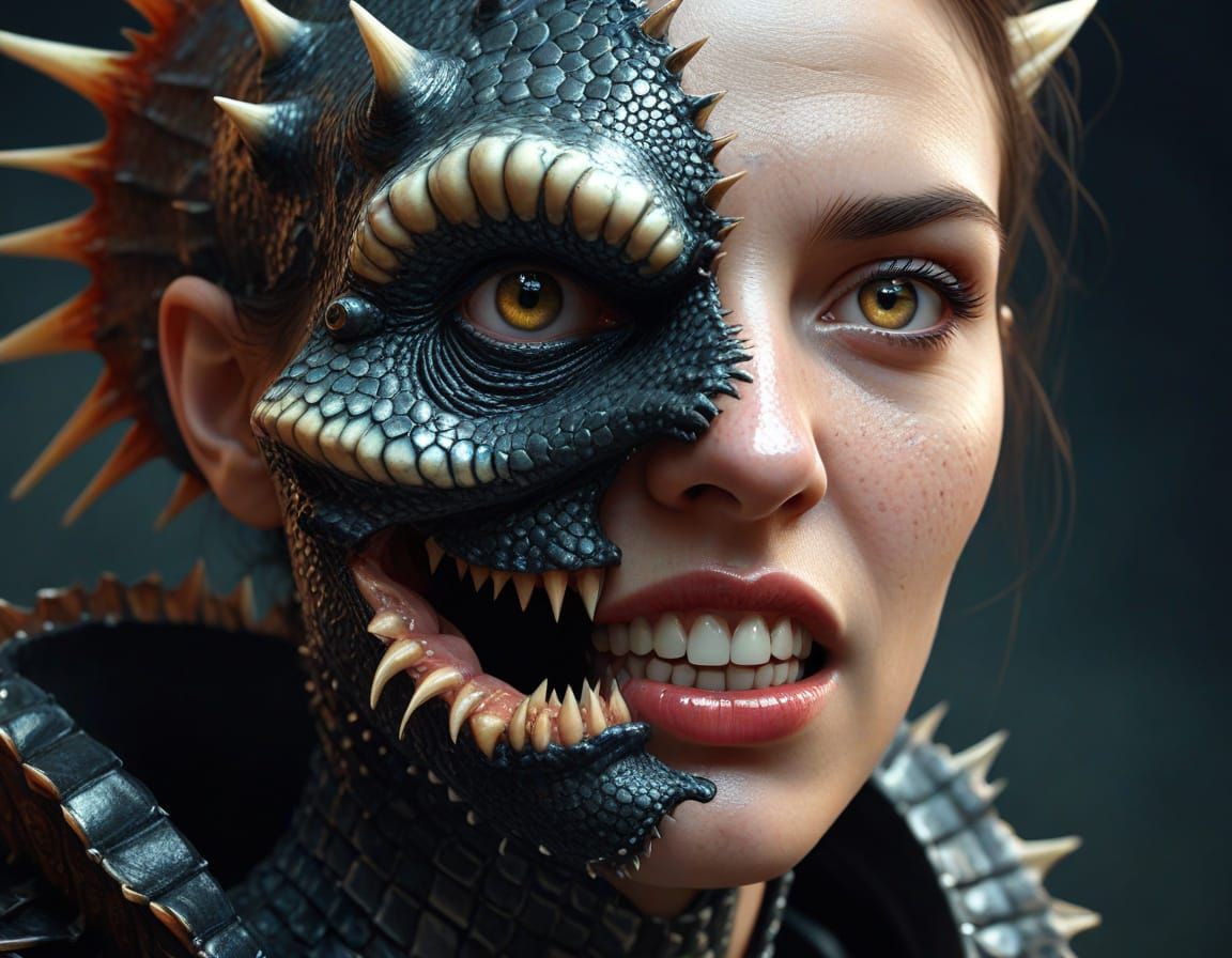 Upperclass Avantgarde Woman with Exaggerated Features