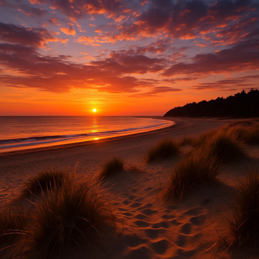 Holkam Sunset: AI Generated Image