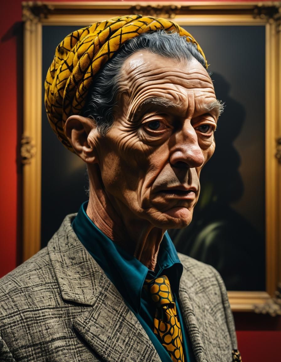 Extravagant Alien in Art Museum: Photorealistic Bizarre Art