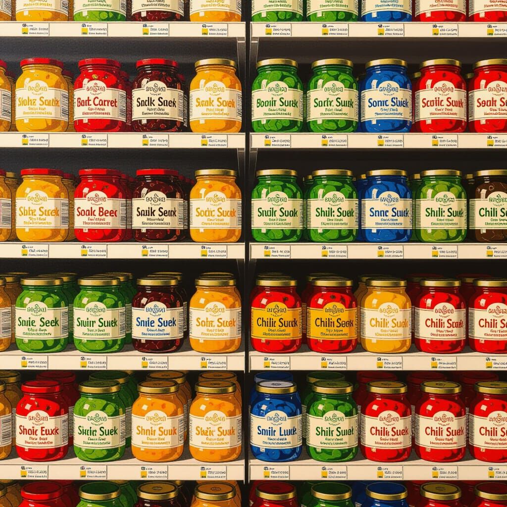 Surreal Supermarket with Exotic Sandwich Spreads