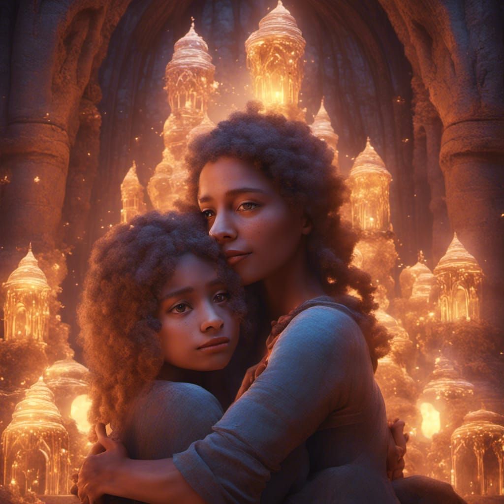 Family Hug with Warmth and Compassion