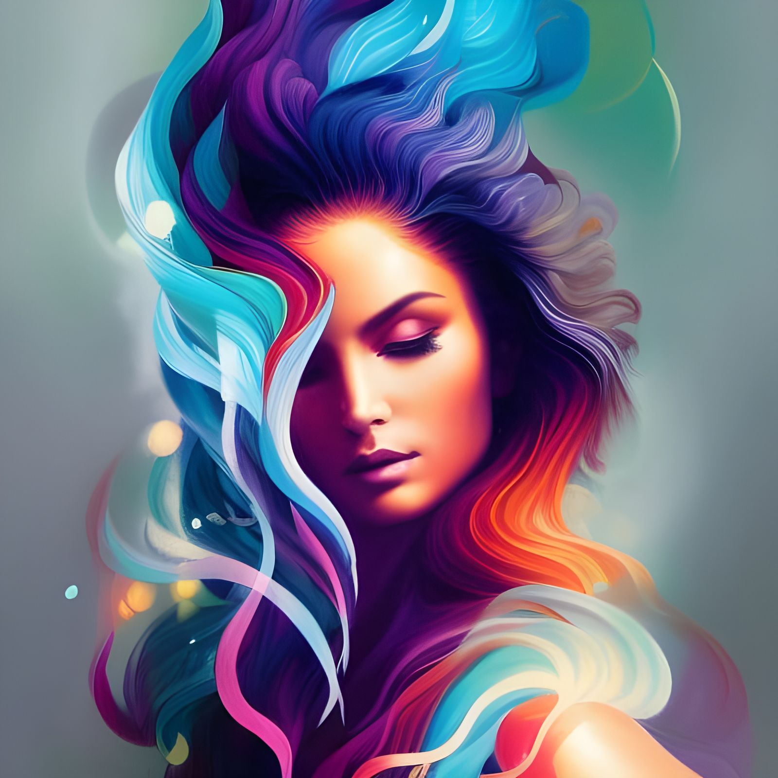 Magical Celestial Portrait in Dreamy Storybook Style