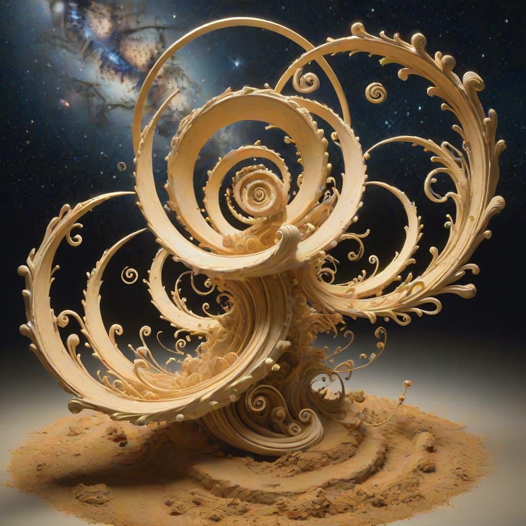 Mystical Abstract Sculpture Emerges from Cosmic Clay