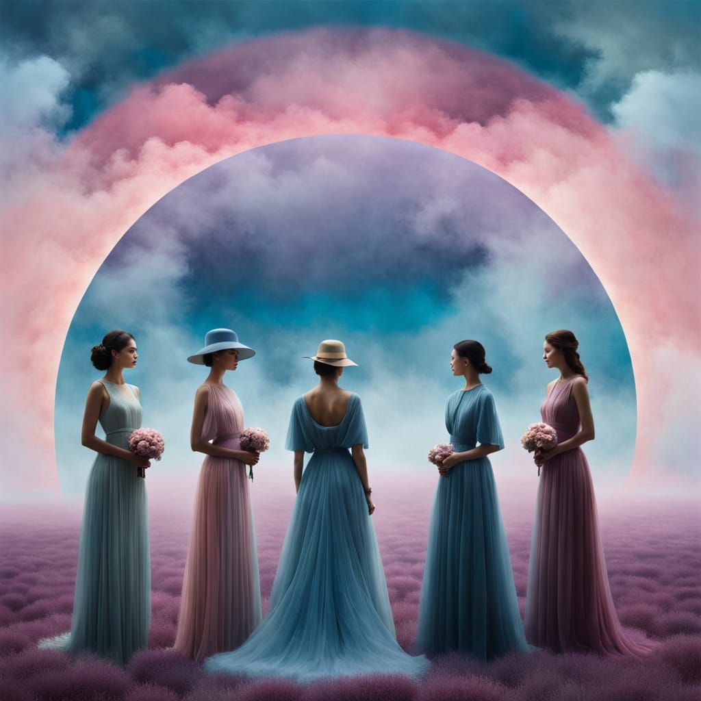 Surreal Women in Ethereal Circle