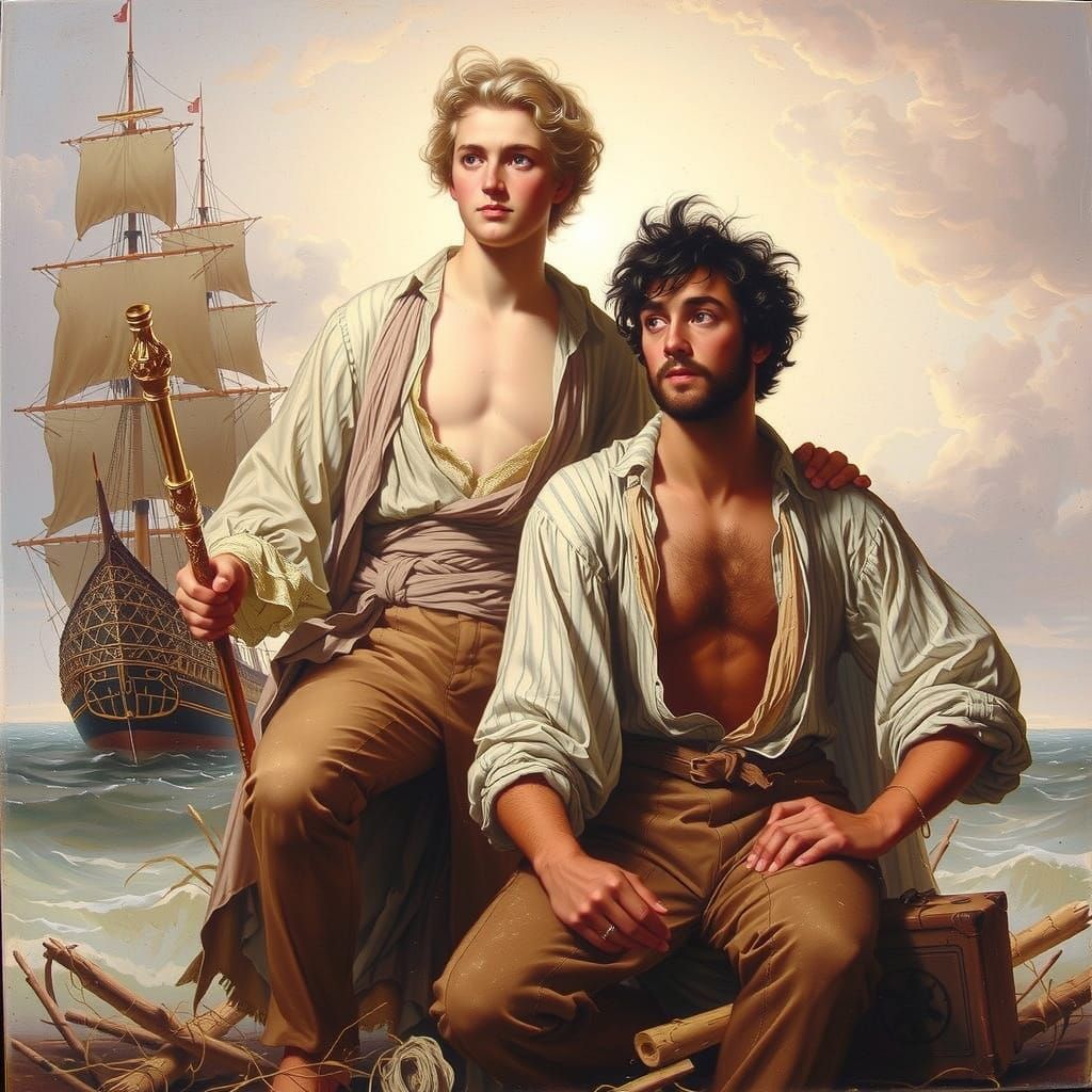 Rococo Aristocrats Stranded on Deserted Island