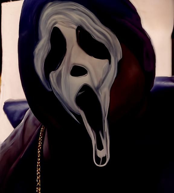 Ghostface from Scream: Minimalist Digital Art