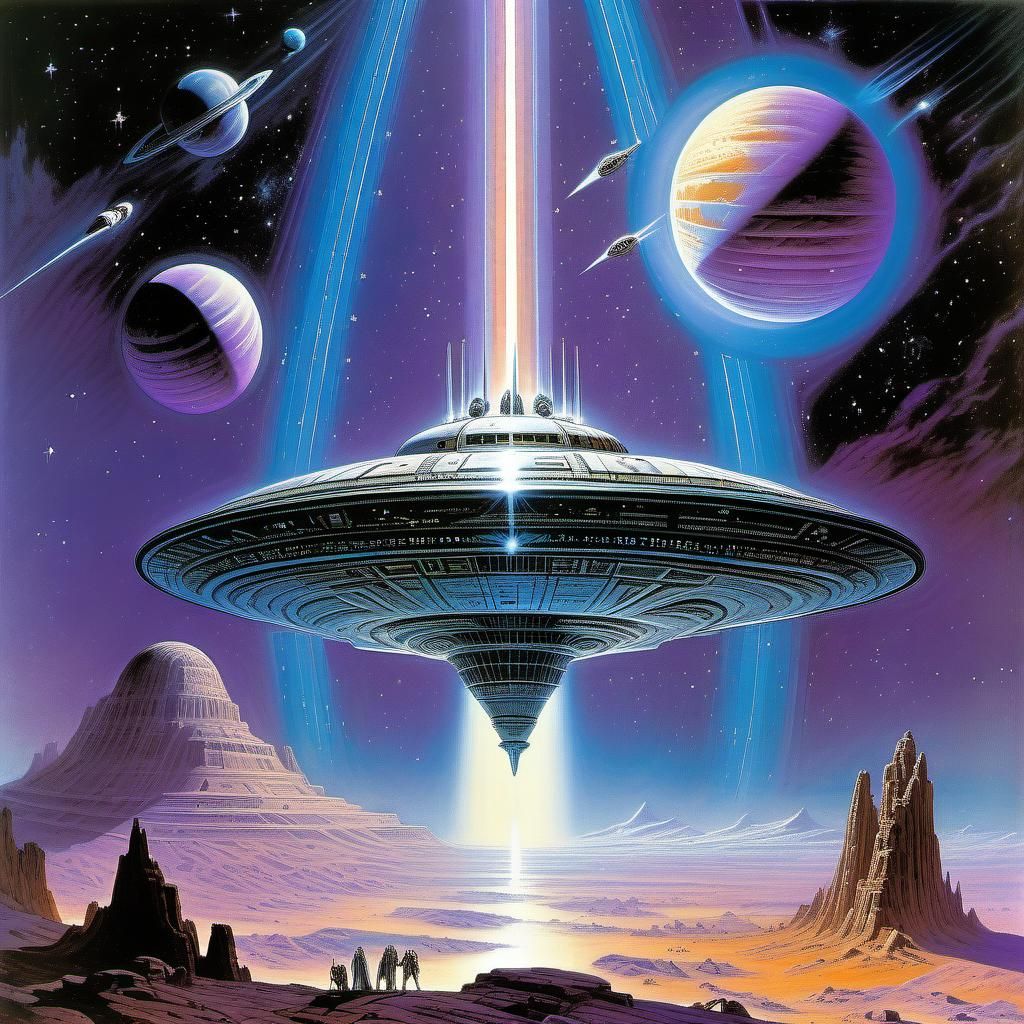 Colossal Futuristic Gods in Orbit, Psychedelic Art