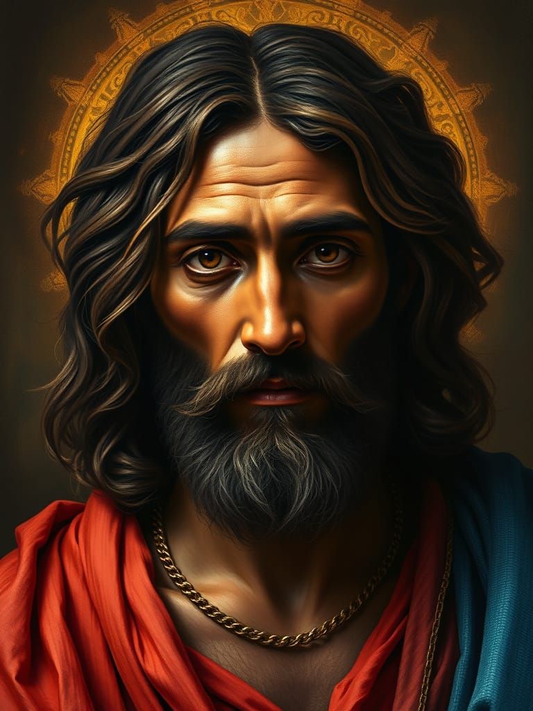 Modern Portrait of Black Jesus