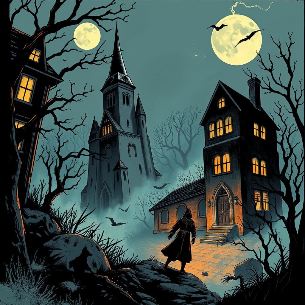 AI Art Captures Spooky Urban Legend Scenes