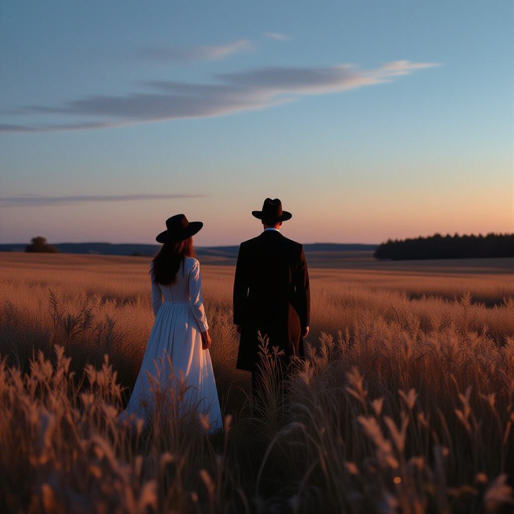 Glimmering Sandman in Twilight Meadow, Kodachrome Photograph...