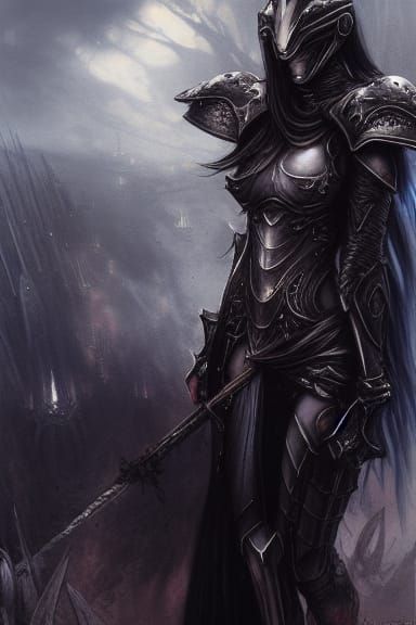 Oathbreaker Knight in Burnt Land: Fantasy Art